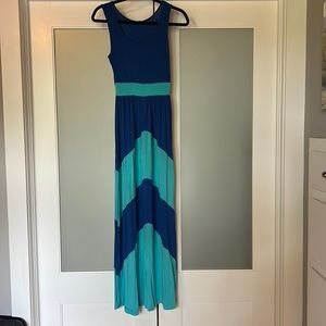 V striped cotton maxi dress